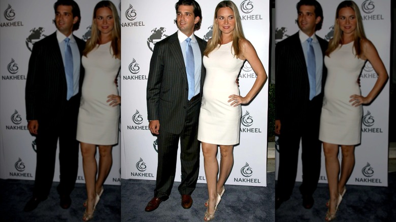 Donald Trump and Vanessa Haydon posing at the Trump Tower Dubai in 2008.
