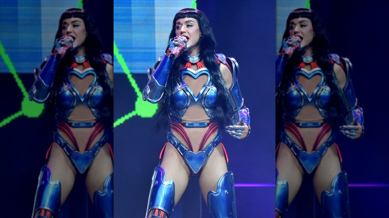 Katy Perry performing in her robot costume