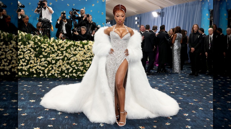 Megan Thee Stallion posing at the Met Gala