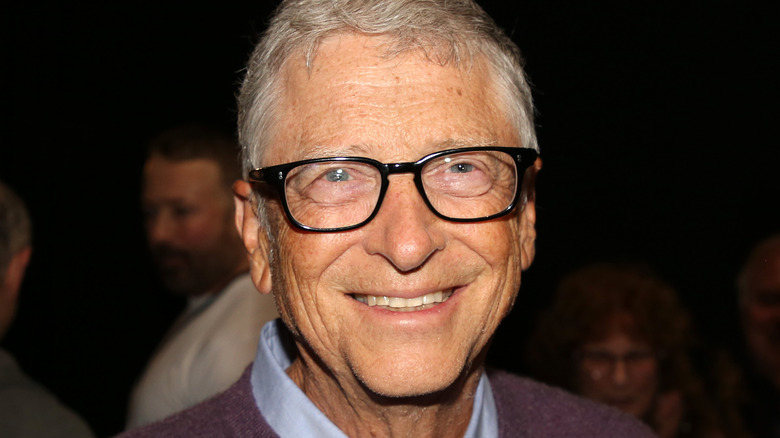 Bill Gates smiling at the 2025 "Boop! The Musical" Broadway show.