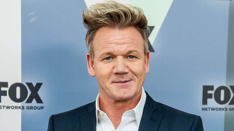 Gordon Ramsey smiling at a Fox Networks Group event