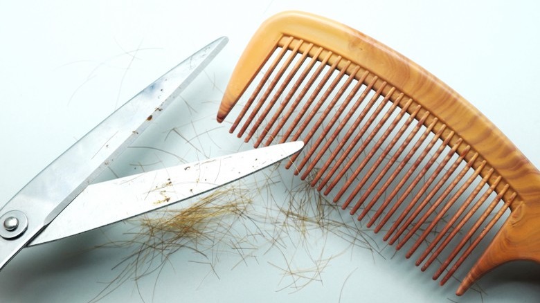 comb and scissors hair