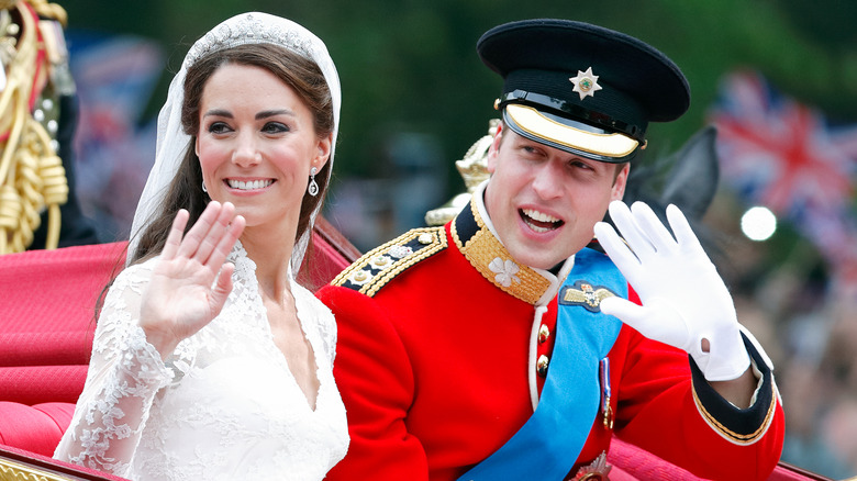 Princess Catherine and Prince William on wedding day