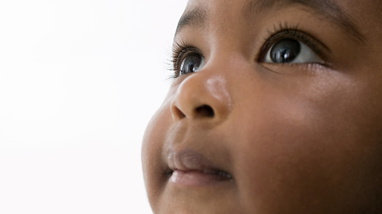 Closeup profile of baby's face