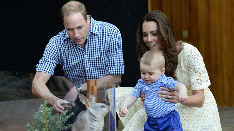 Prince William, Kate Middleton, and Prince George during their visit to Australia's Taronga Zoo in 2014
