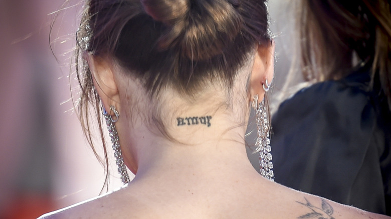 Dakota Johnson's neck tattoo