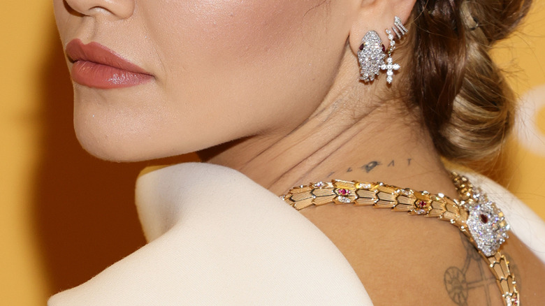Rita Ora's neck tattoo