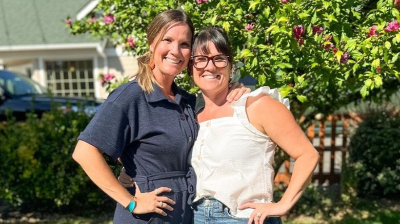 Leslie Davis, Lyndsay Lamb smiling outdoors