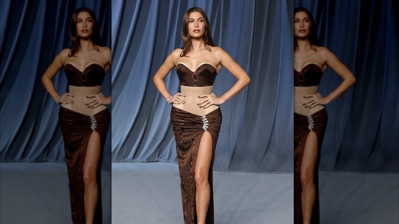 Hailey Bieber in October 2025 at the Academy Museum Gala