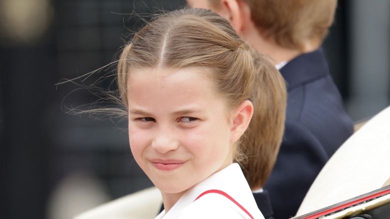 Princess Charlotte looking behind her