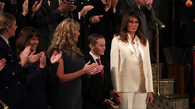 Melania Trump wearing white at the State of the Union address