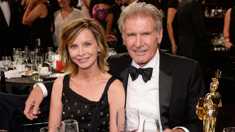 Calista Flockheart and Harrison Ford at the 2015 Jaguar Land Rover British Academy Britannia Awards.