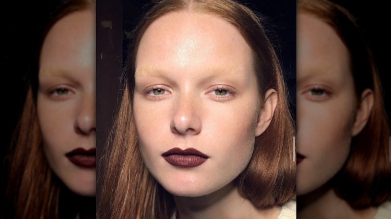 person with bleached brows