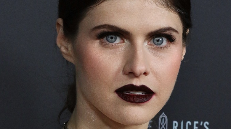 Alexandra Daddario with heavy makeup