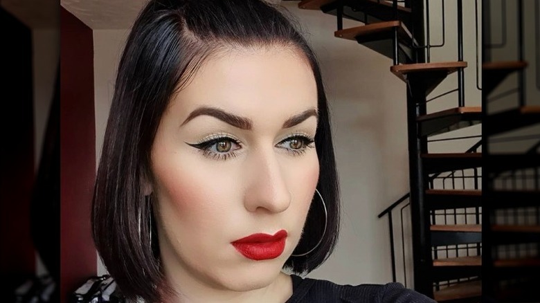 woman with defined makeup