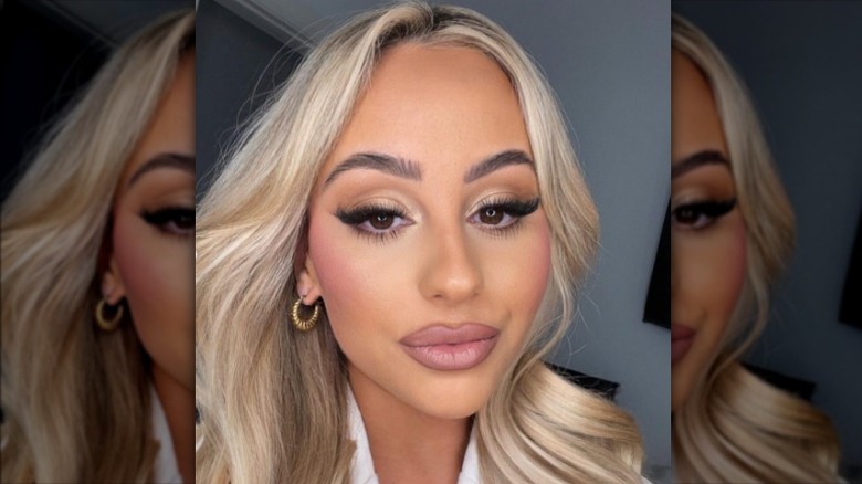 Blonde woman with makeup