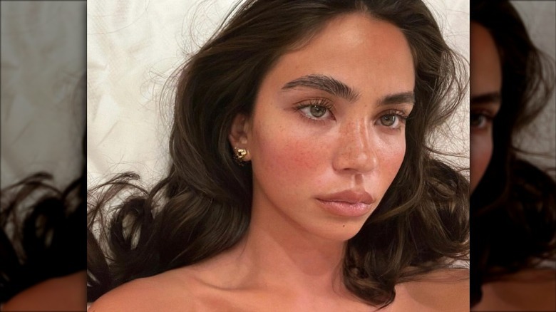 Woman with tanned skin