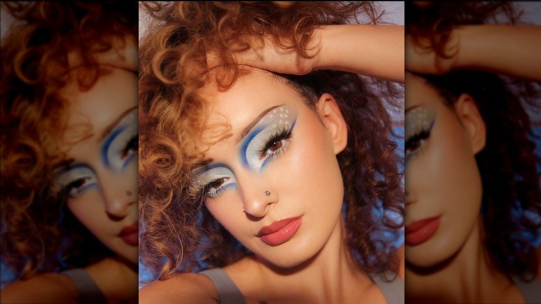 Woman with dramatic makeup