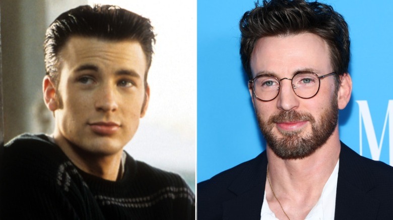 Chris Evans in 2001 and 2025.