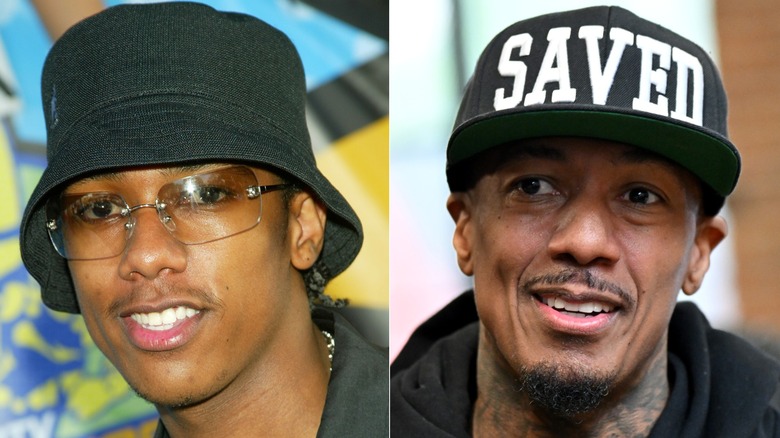 Split image of Nick Cannon in 2003 and in 2025.