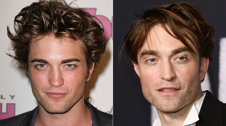 Split image of Robert Pattinson in 2008 and 2025.