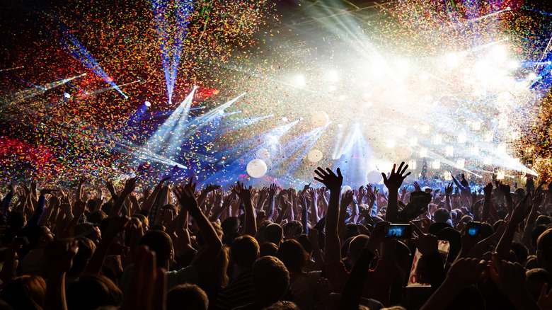 Fans enjoy a concert at a music festival