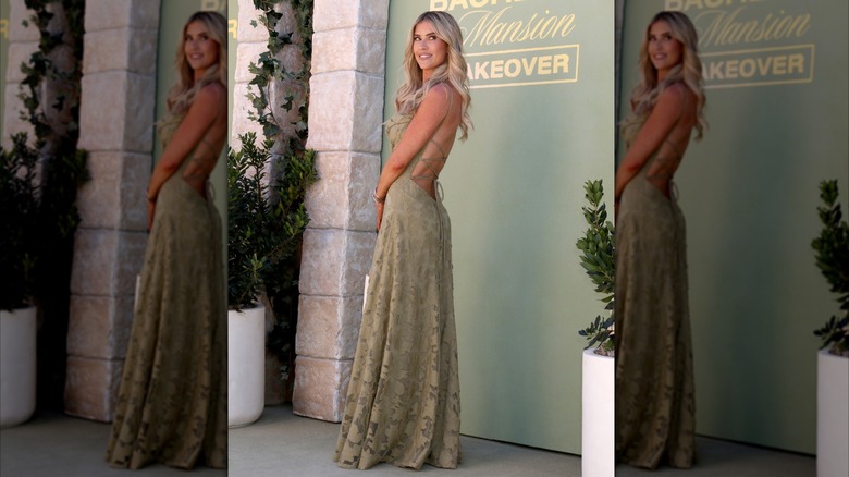 Christina Haack in a green gown at an event