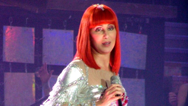 Cher performing on stage