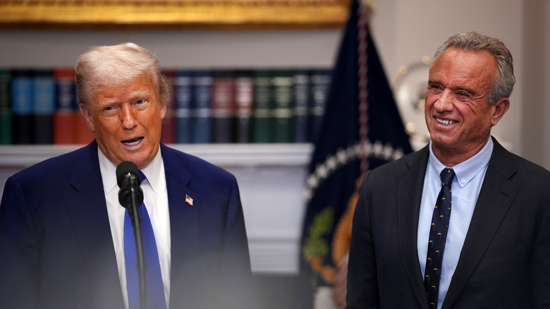 Donald Trump and Robert F. Kennedy, Jr., speak at a press conference at the White House