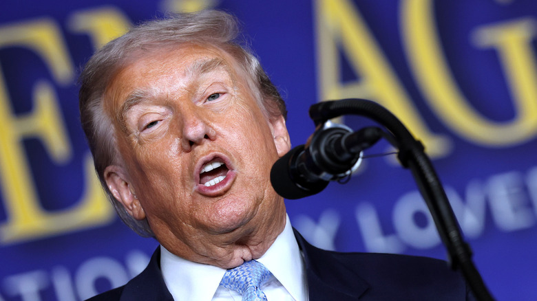 Donald Trump speaking at the 2025 McDonald's Impact Summit