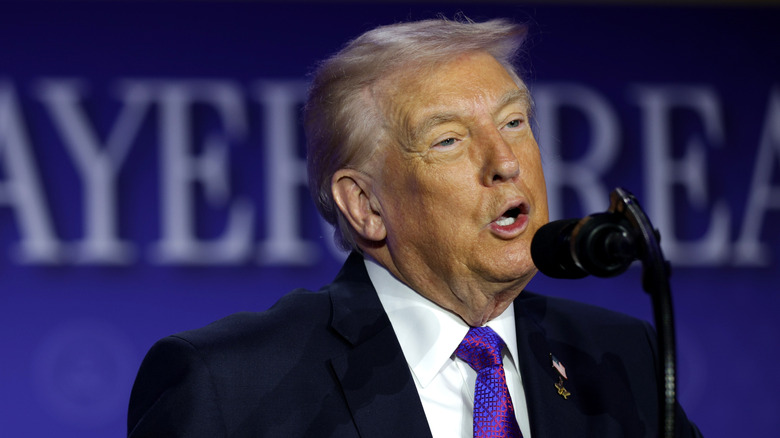 Donald Trump speaking at the 2026 National Prayer Breakfast