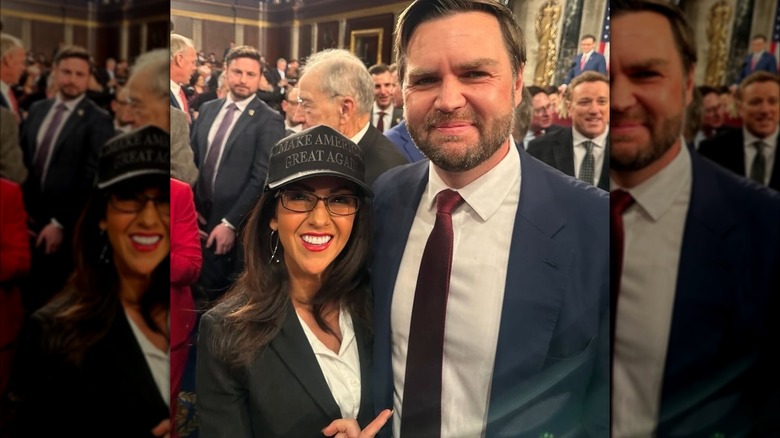 Lauren Boebert poses with JD Vance at the U.S. Capitol