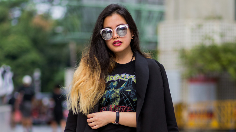 Cool woman with ombre hair