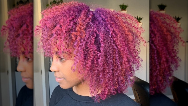 Natural curls in colors of the sunset