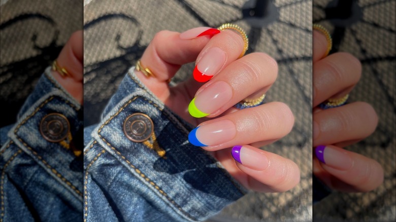 9. "Rainbow French Tip Nail Design for Pride" - wide 7