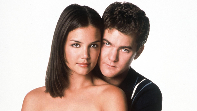 Joshua Jackson and Katie Holmes while starring in "Dawson's Creek"