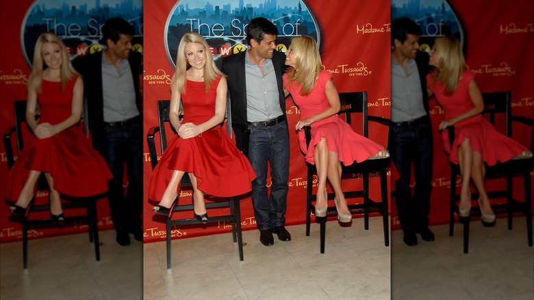 Kelly Ripa, Mark Consuelos, and Kelly Ripa's wax figure in 2011