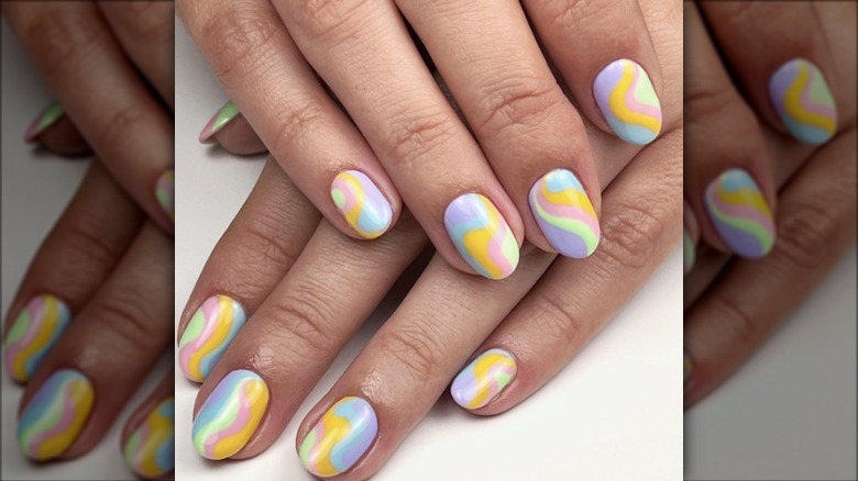 swirled pastel nail art