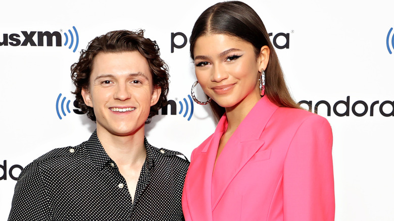 Zendaya and Tom Holland smile as they attend SiriusXM's Town Hall