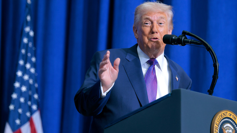 Donald Trump speaking at Board of Peace