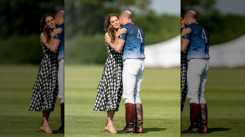 Prince William kisses Kate Middleton on the cheek