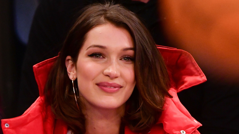Bella Hadid at a basketball game