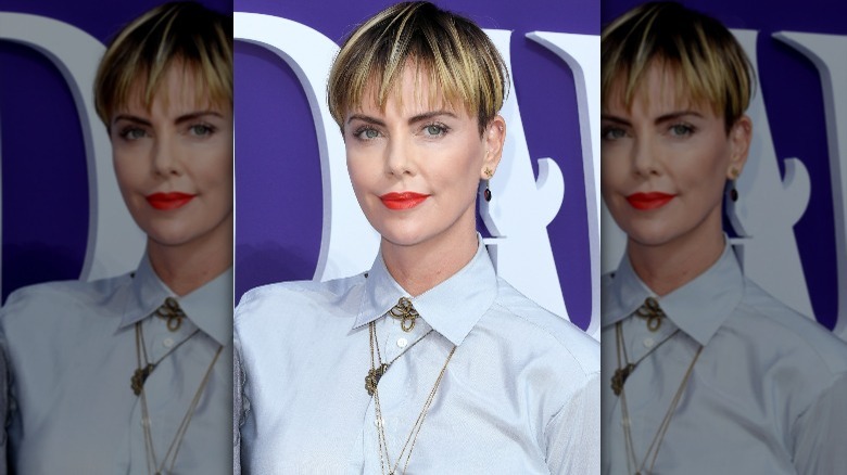 Charlize Theron bowl haircut