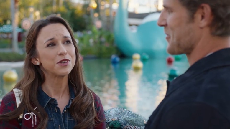 Travis Van Winkle and Lacey Chabert in "Holiday Ever After: A Disney World Wish Come True"