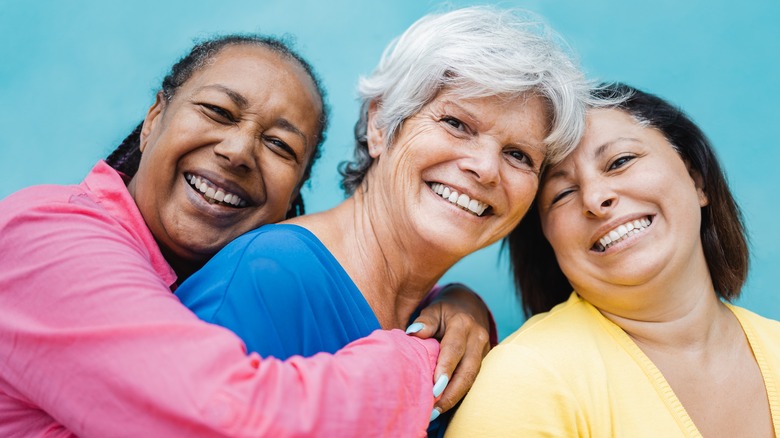 Group of senior women smiling at camera