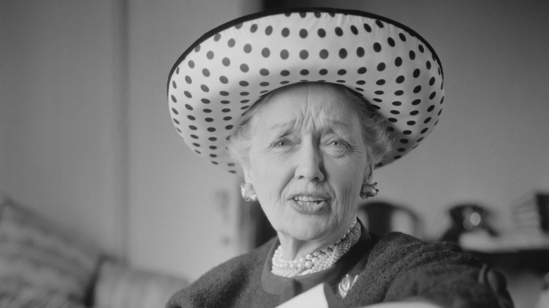 American gossip columnist Hedda Hopper (1885 - 1966), UK, 16th May 1963.