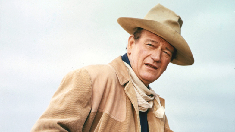 John Wayne starring as Colonel Davy Crockett in the 1960 western 'The Alamo'. The film was also directed by Wayne