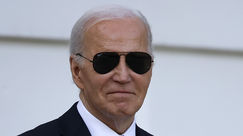 President Joe Biden wearing aviators