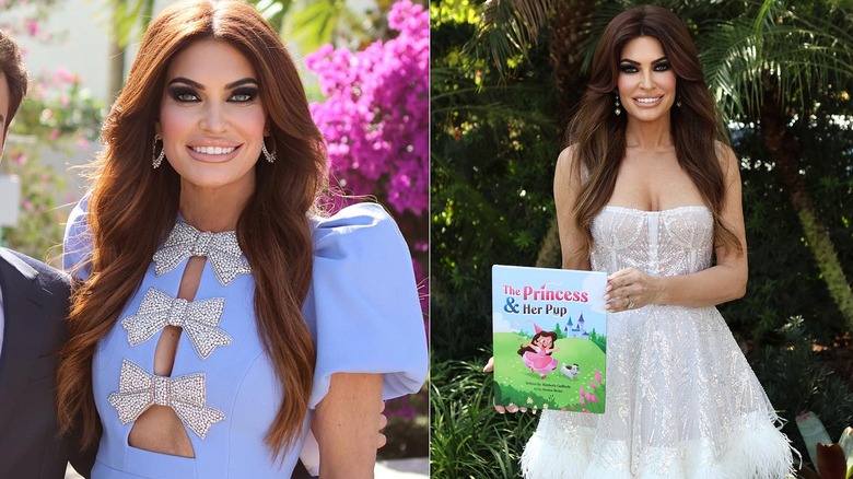 Kimberly Guilfoyle bow detail dress/white corset dress