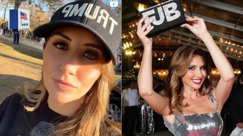 Alina Habba with FJB clutch/Trump hat